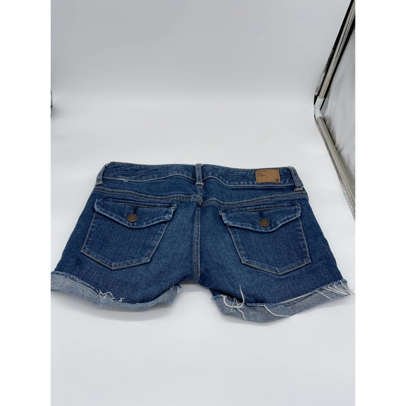 American Eagle Cut-off Raw Hem Booty Jean Shorts 2 - Picture 5 of 10